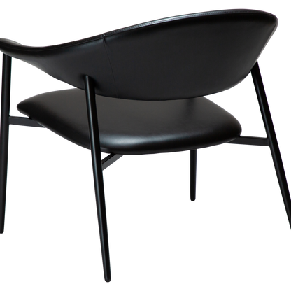 [var:Bezug=Vintage schwarzes Kunstleder mit schwarzen Beinen] ROVER Loungesessel