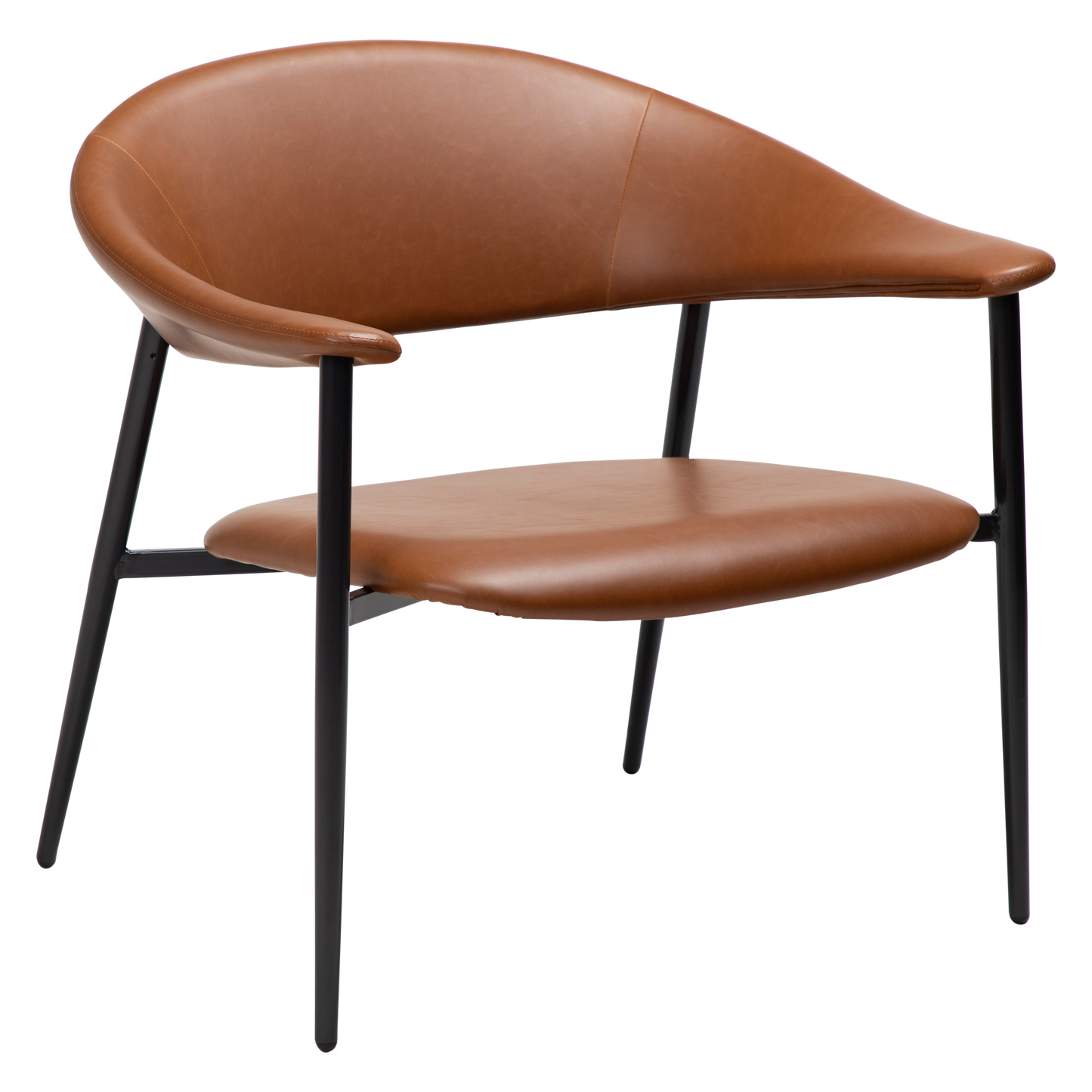 [var:Bezug=Vintage hellbraunes Kunstleder mit schwarzen Beinen] ROVER Loungesessel