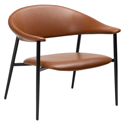 [var:Bezug=Vintage hellbraunes Kunstleder mit schwarzen Beinen] ROVER Loungesessel