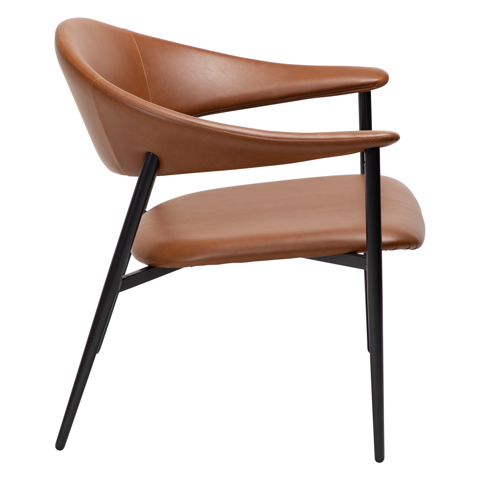 [var:Bezug=Vintage hellbraunes Kunstleder mit schwarzen Beinen] ROVER Loungesessel