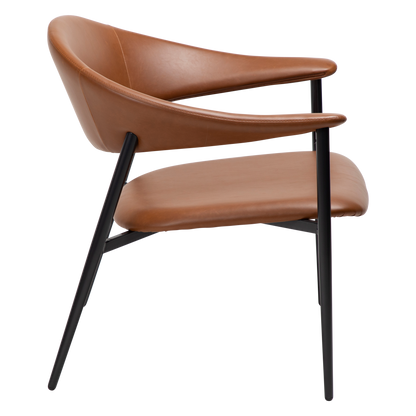 [var:Bezug=Vintage hellbraunes Kunstleder mit schwarzen Beinen] ROVER Loungesessel