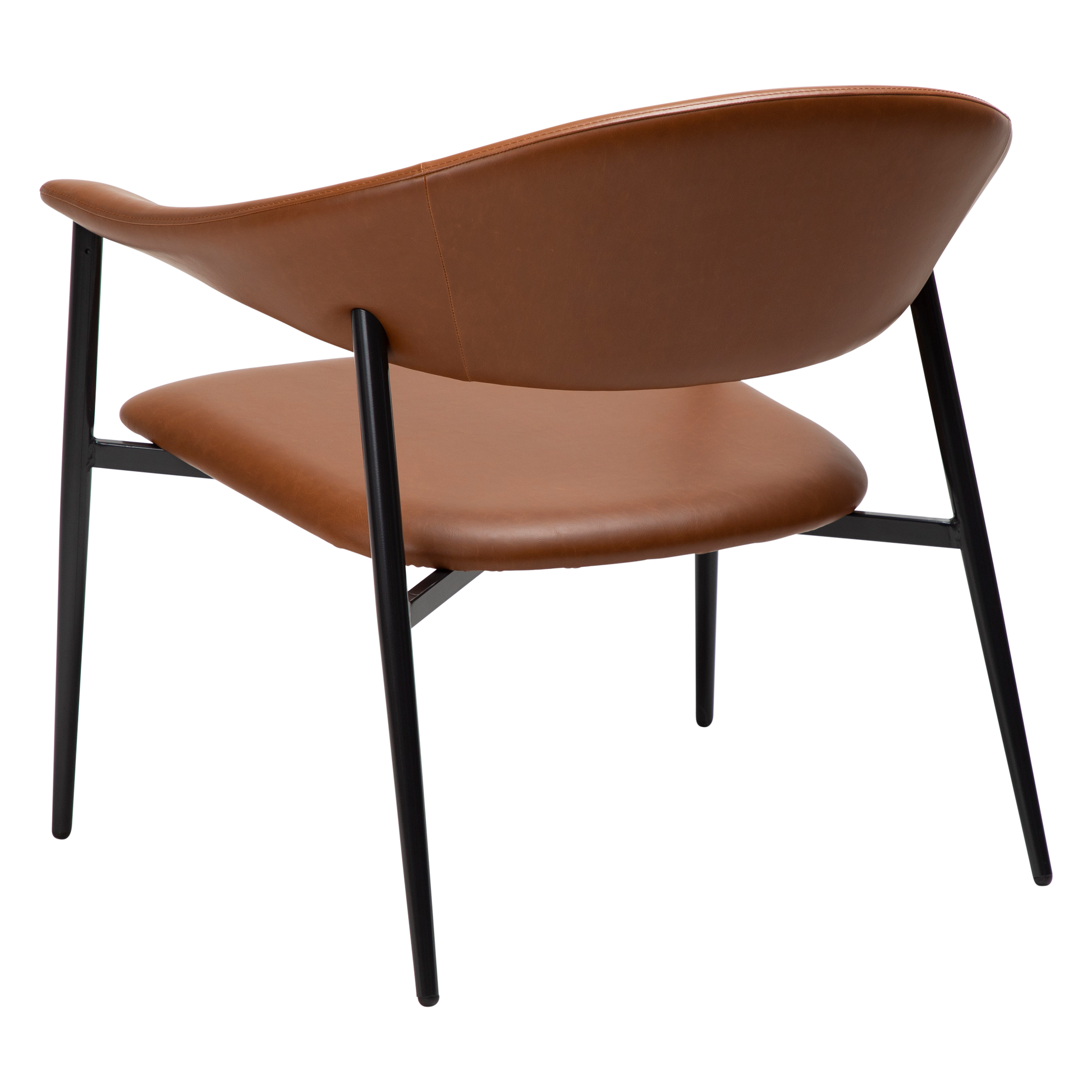 [var:Bezug=Vintage hellbraunes Kunstleder mit schwarzen Beinen] ROVER Loungesessel