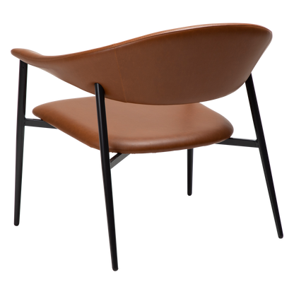 [var:Bezug=Vintage hellbraunes Kunstleder mit schwarzen Beinen] ROVER Loungesessel