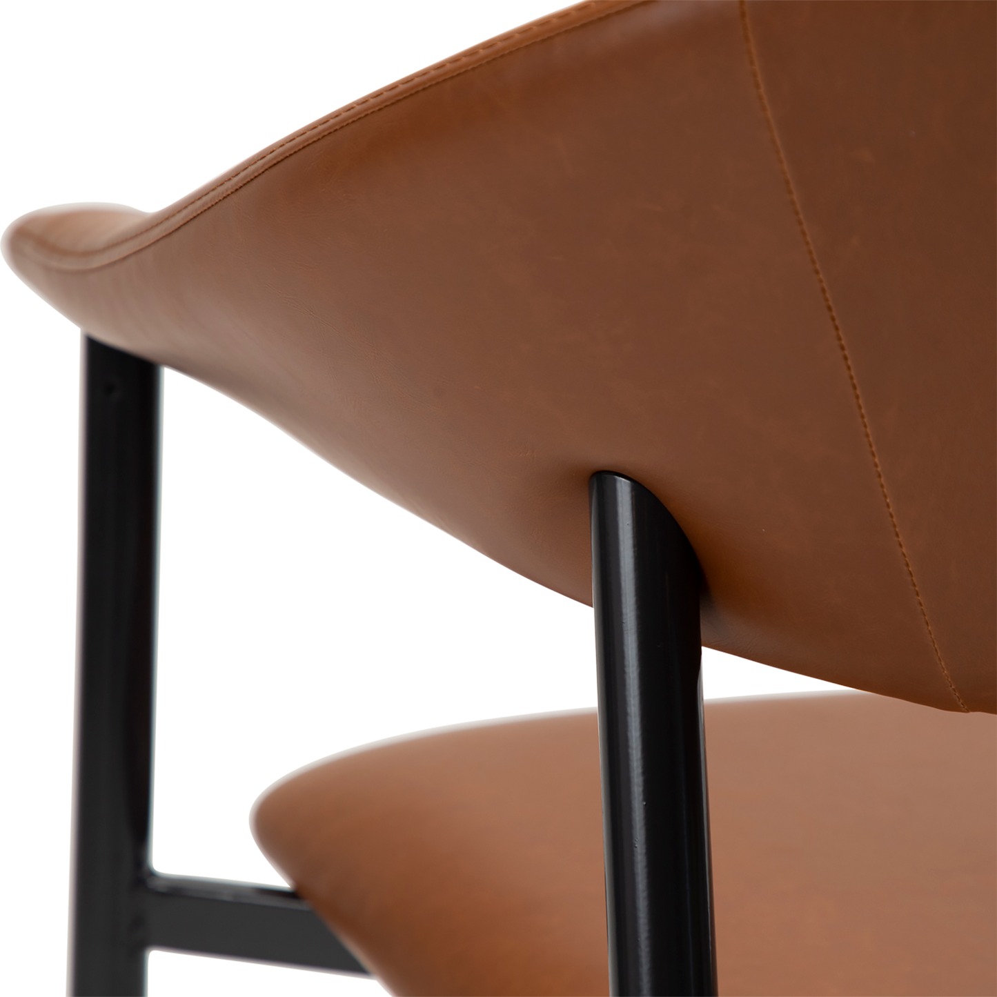 [var:Bezug=Vintage hellbraunes Kunstleder mit schwarzen Beinen] ROVER Loungesessel