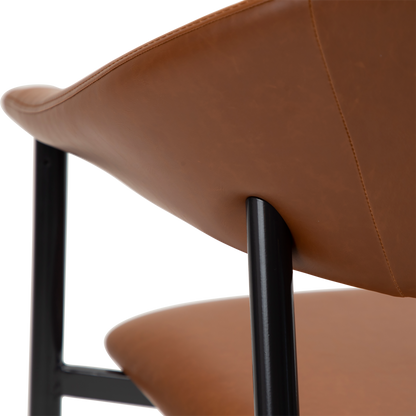 [var:Bezug=Vintage hellbraunes Kunstleder mit schwarzen Beinen] ROVER Loungesessel