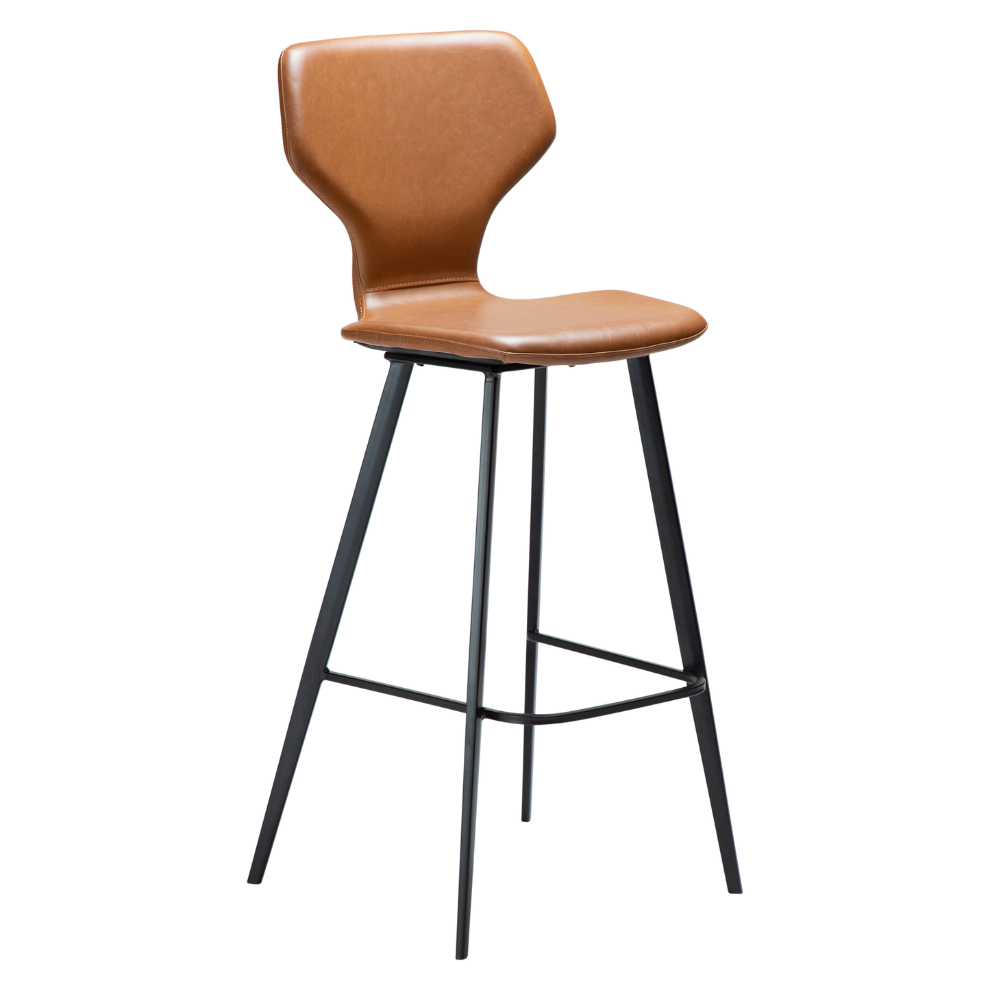 [var:Bezug=Vintage hellbraunes Kunstleder mit schwarzen Beinen] S.I.T Barhocker