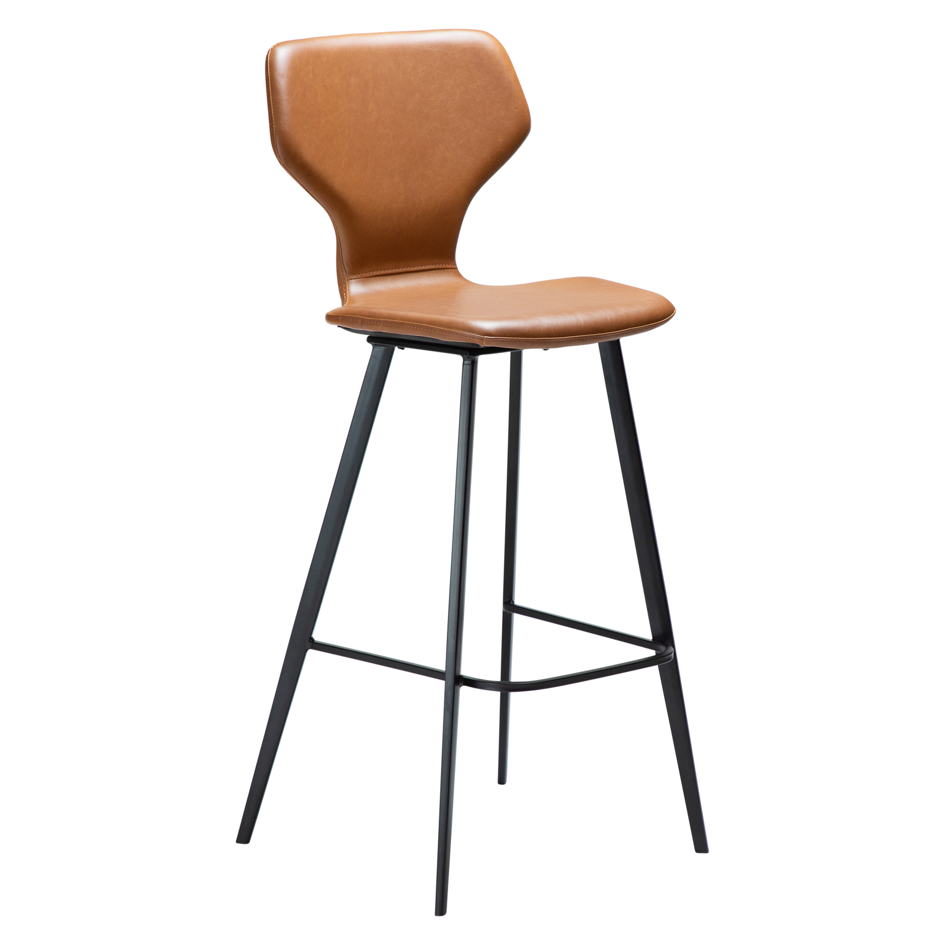 [var:Bezug=Vintage hellbraunes Kunstleder mit schwarzen Beinen] S.I.T Barhocker