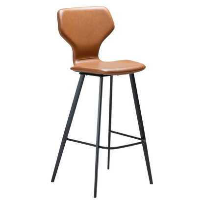 [var:Bezug=Vintage hellbraunes Kunstleder mit schwarzen Beinen] S.I.T Barhocker