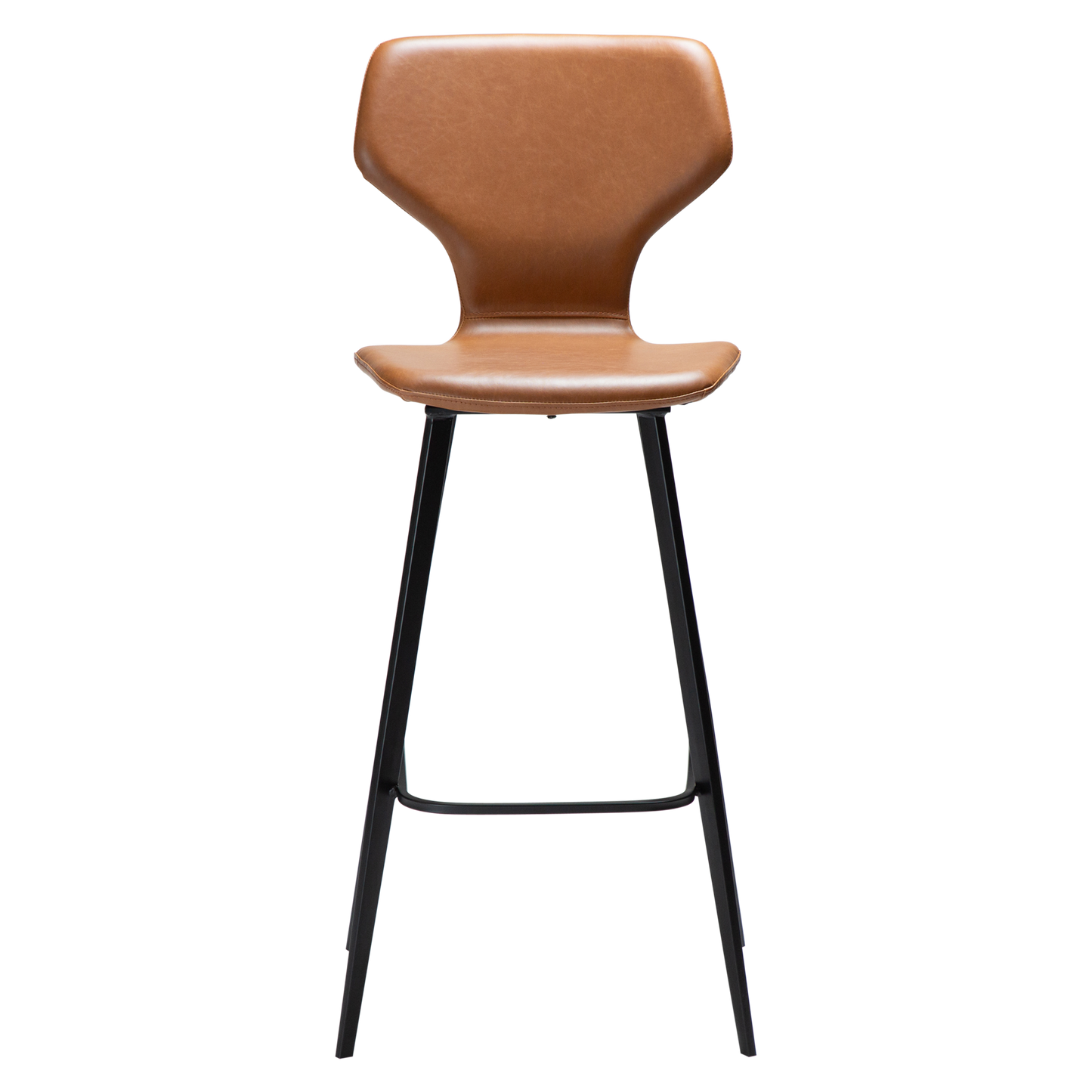 [var:Bezug=Vintage hellbraunes Kunstleder mit schwarzen Beinen] S.I.T Barhocker