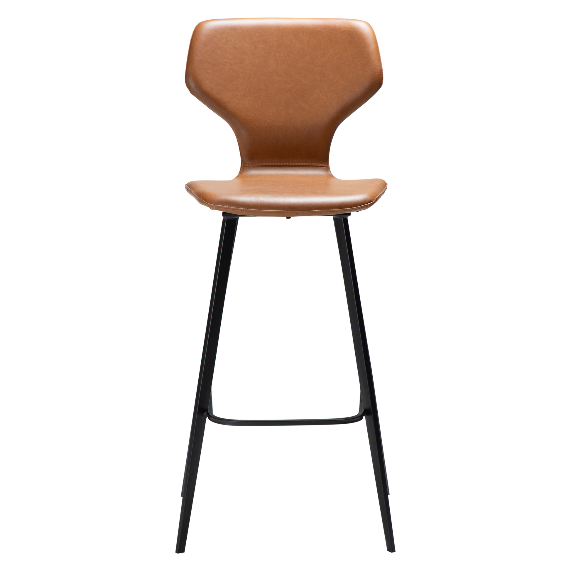 [var:Bezug=Vintage hellbraunes Kunstleder mit schwarzen Beinen] S.I.T Barhocker