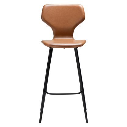 [var:Bezug=Vintage hellbraunes Kunstleder mit schwarzen Beinen] S.I.T Barhocker
