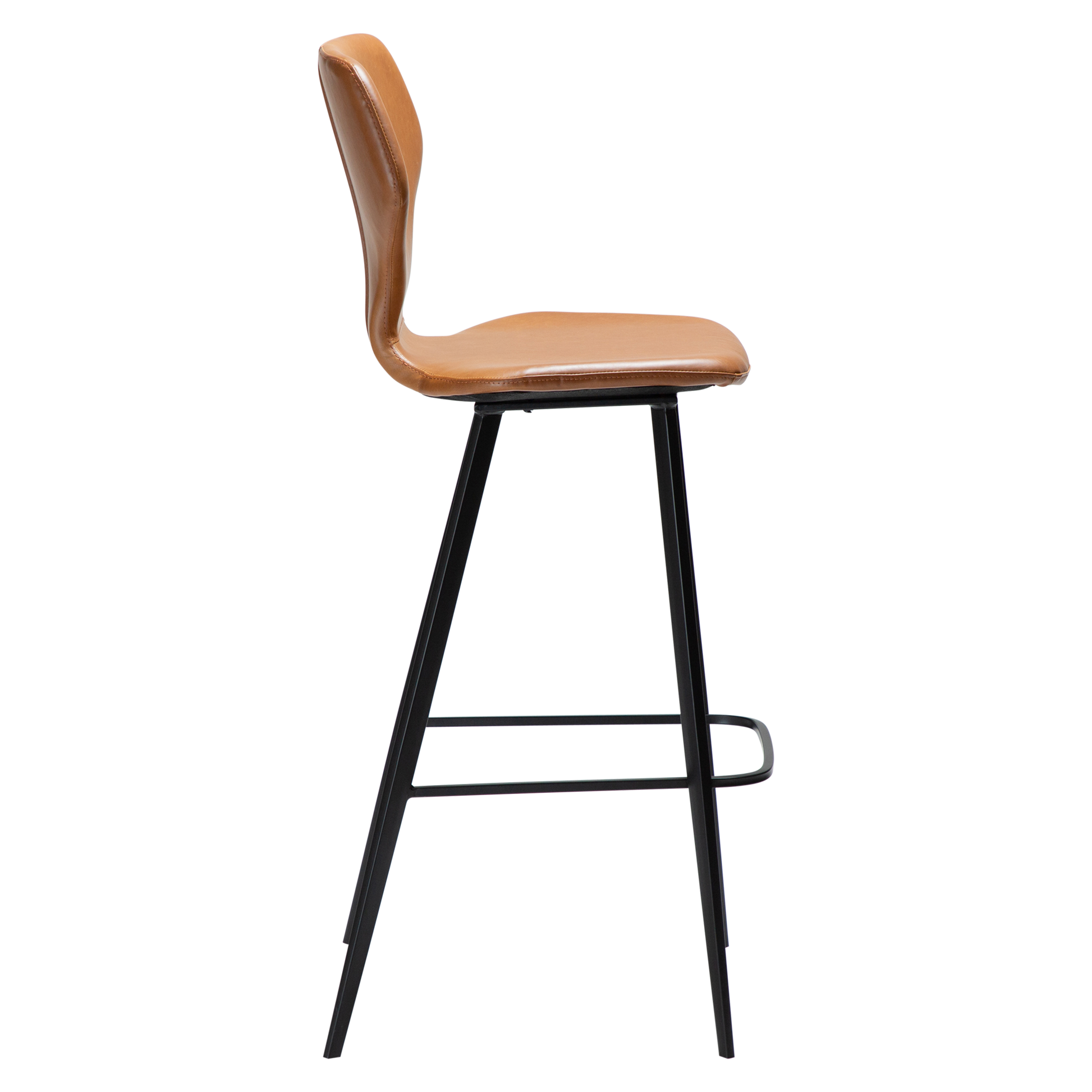 [var:Bezug=Vintage hellbraunes Kunstleder mit schwarzen Beinen] S.I.T Barhocker
