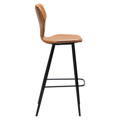 [var:Bezug=Vintage hellbraunes Kunstleder mit schwarzen Beinen] S.I.T Barhocker