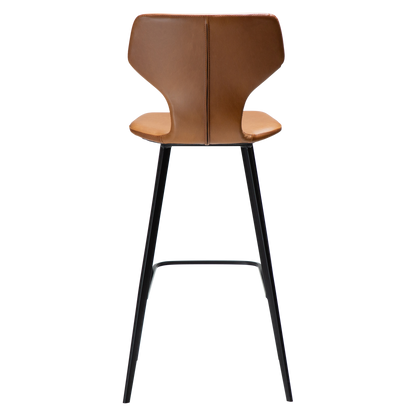 [var:Bezug=Vintage hellbraunes Kunstleder mit schwarzen Beinen] S.I.T Barhocker