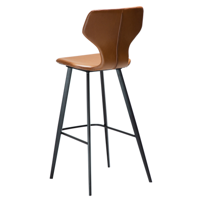 [var:Bezug=Vintage hellbraunes Kunstleder mit schwarzen Beinen] S.I.T Barhocker