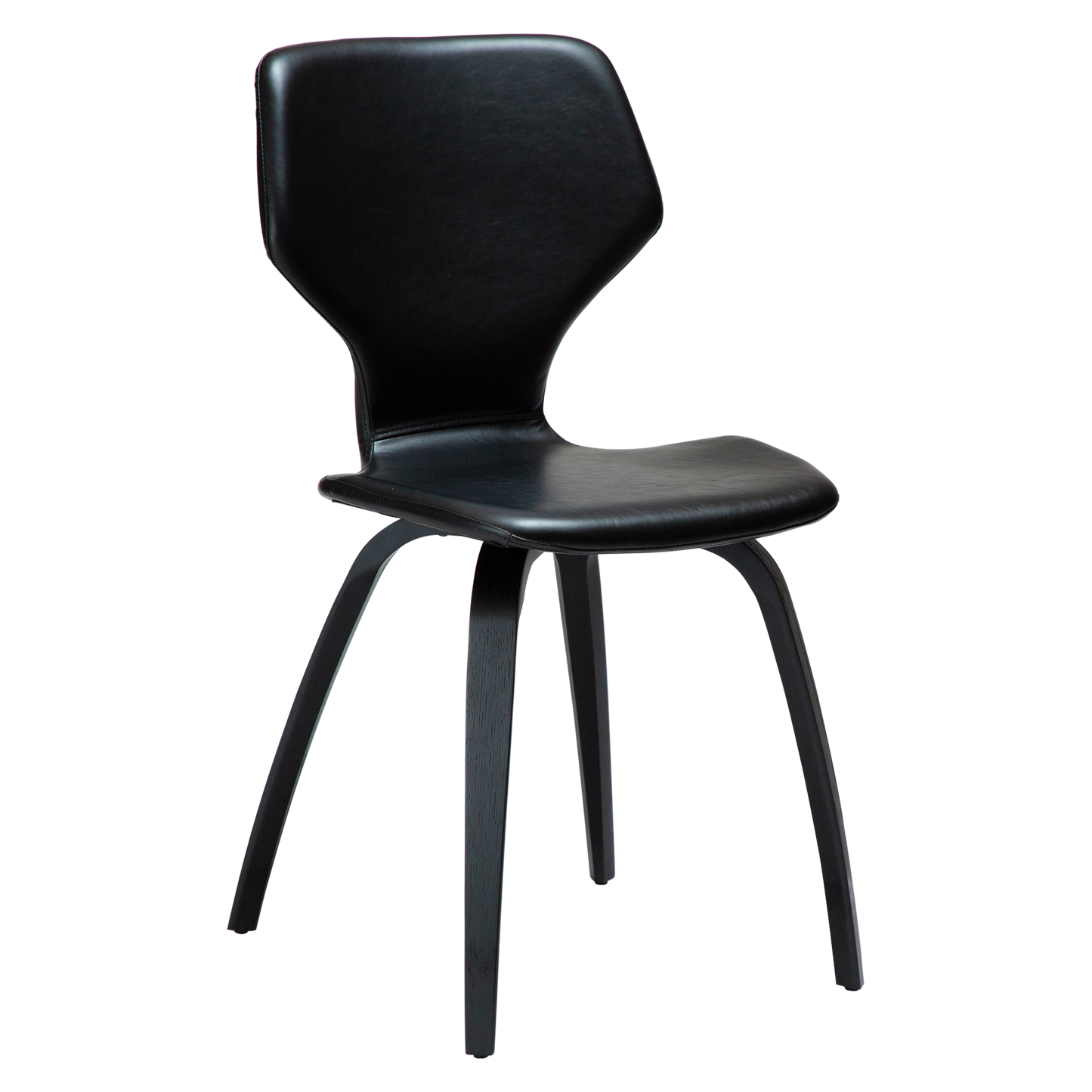 [var:Bezug=Vintage schwarzes Kunstleder mit schwarz gebeizten Eichenbeinen] S.I.T Stuhl