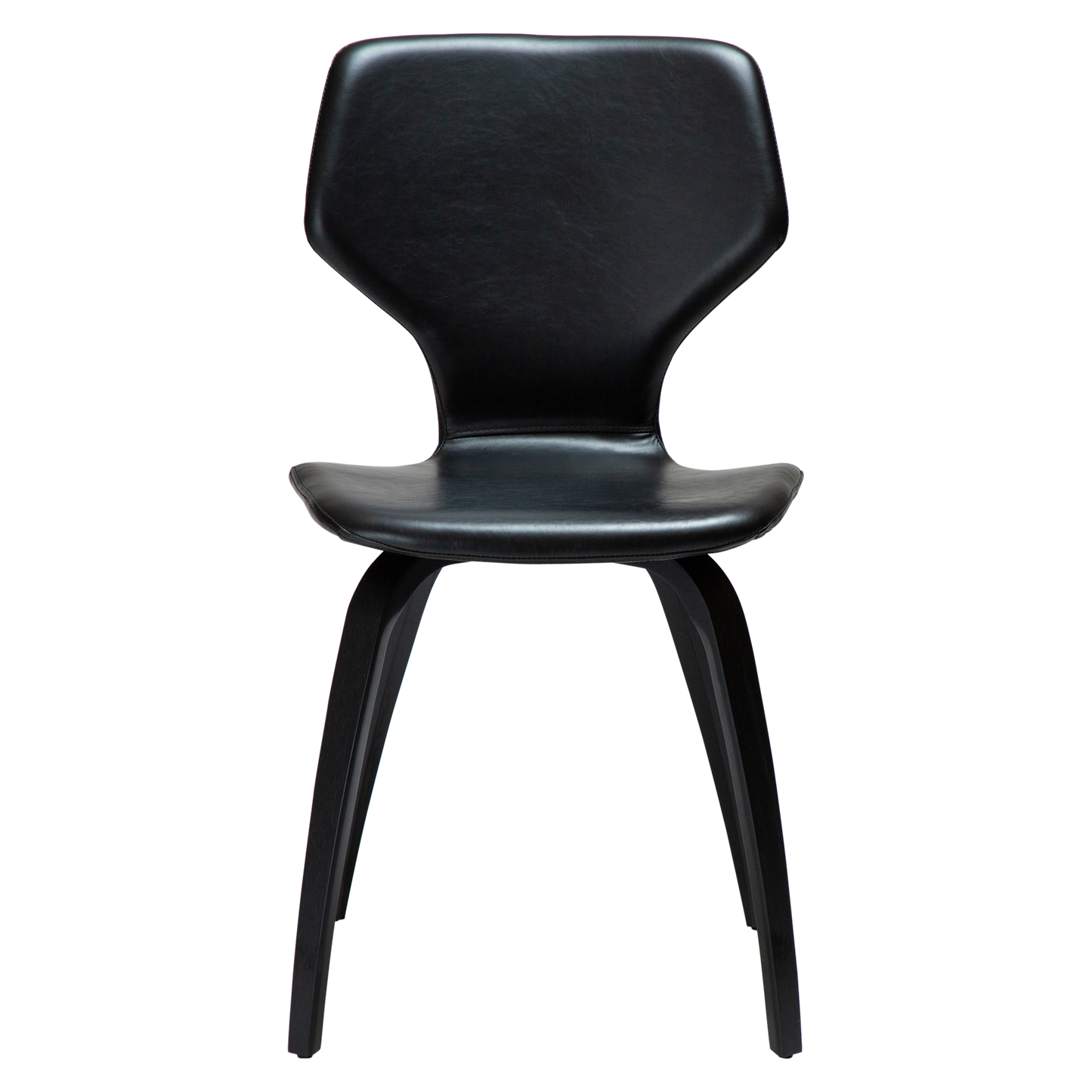 [var:Bezug=Vintage schwarzes Kunstleder mit schwarz gebeizten Eichenbeinen] S.I.T Stuhl