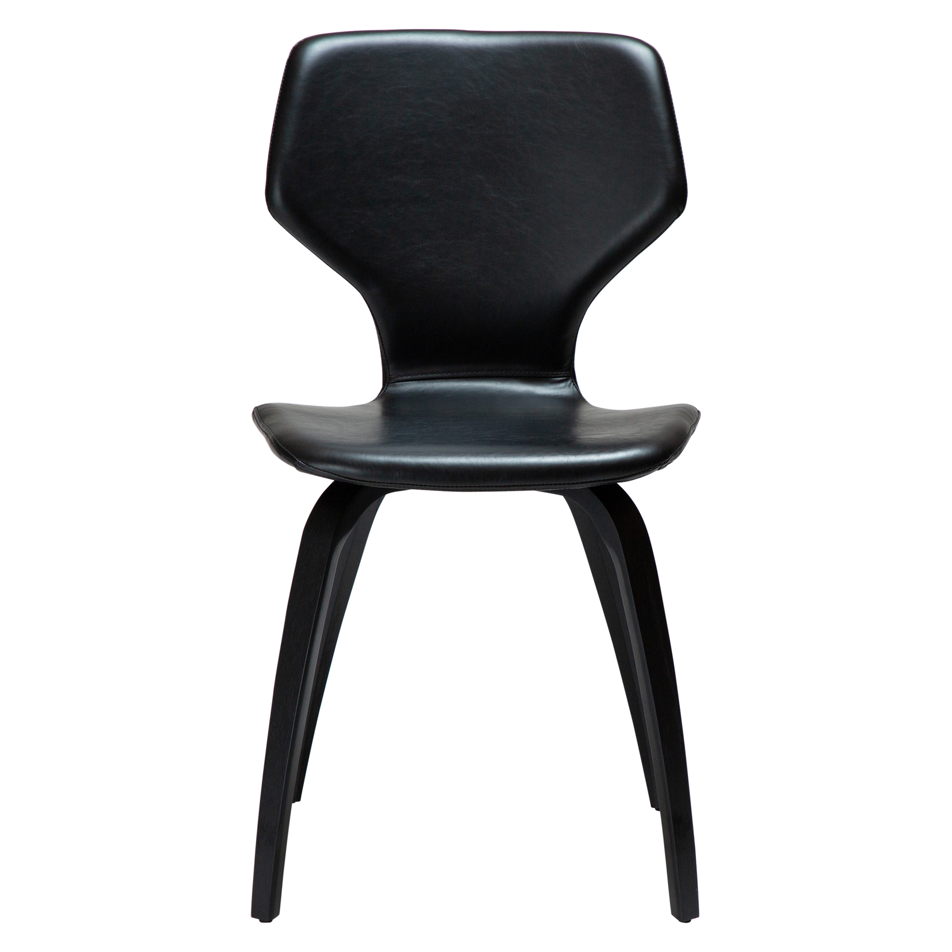 [var:Bezug=Vintage schwarzes Kunstleder mit schwarz gebeizten Eichenbeinen] S.I.T Stuhl