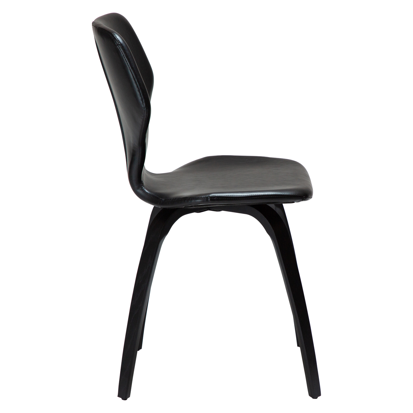 [var:Bezug=Vintage schwarzes Kunstleder mit schwarz gebeizten Eichenbeinen] S.I.T Stuhl