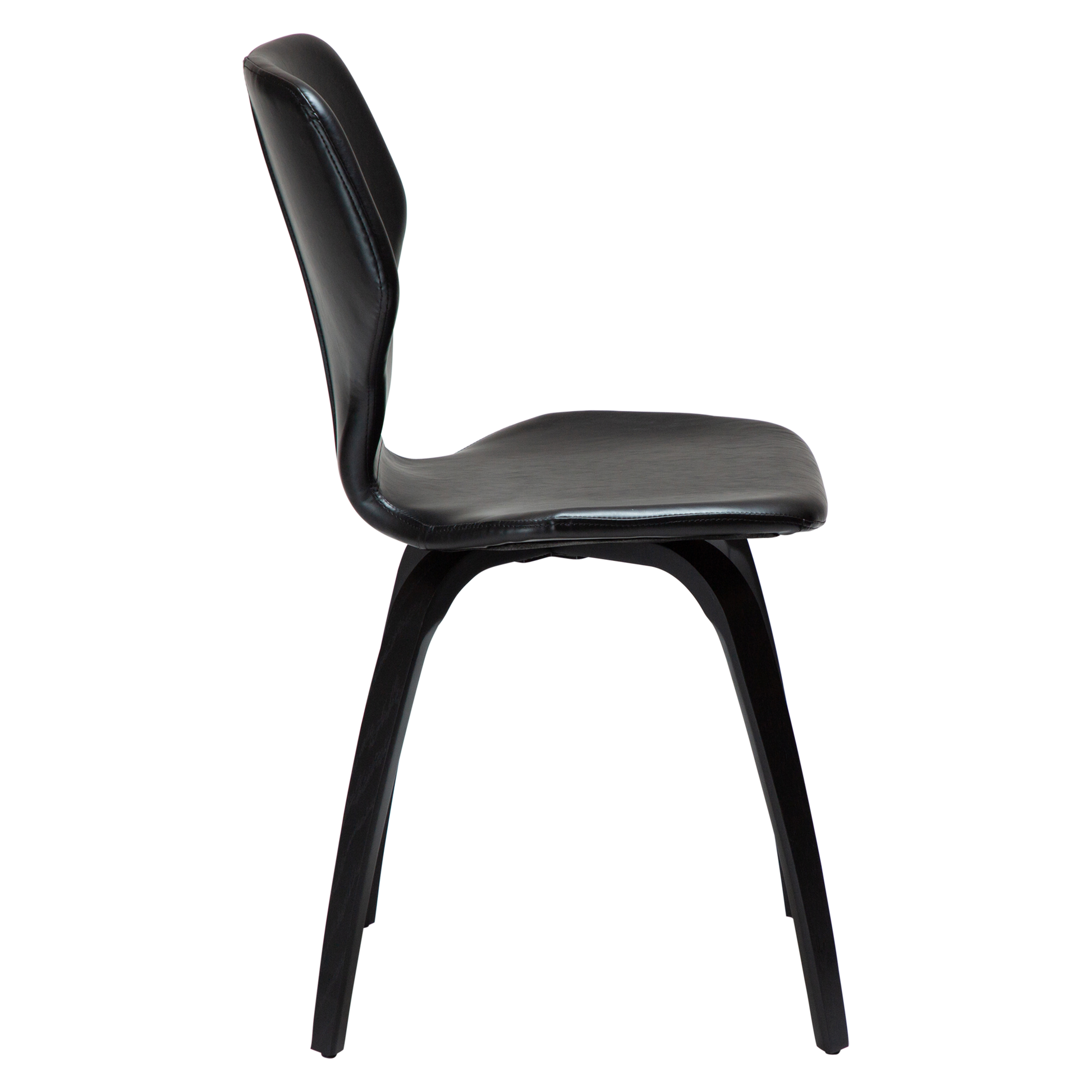 [var:Bezug=Vintage schwarzes Kunstleder mit schwarz gebeizten Eichenbeinen] S.I.T Stuhl