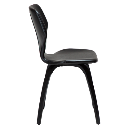 [var:Bezug=Vintage schwarzes Kunstleder mit schwarz gebeizten Eichenbeinen] S.I.T Stuhl