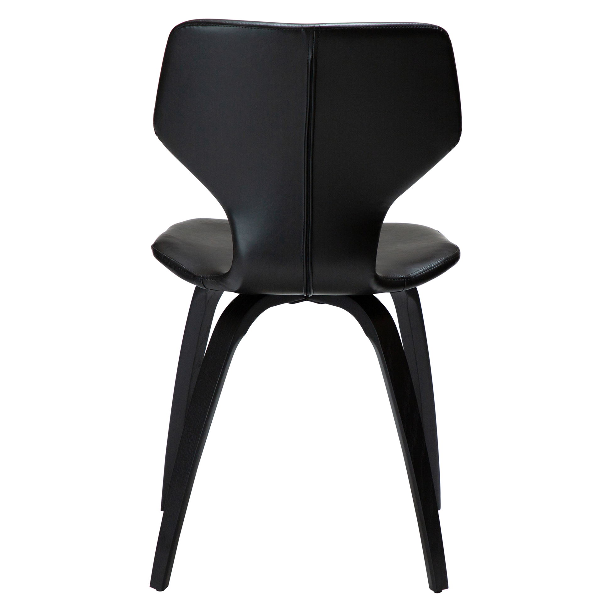 [var:Bezug=Vintage schwarzes Kunstleder mit schwarz gebeizten Eichenbeinen] S.I.T Stuhl