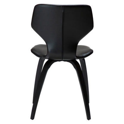 [var:Bezug=Vintage schwarzes Kunstleder mit schwarz gebeizten Eichenbeinen] S.I.T Stuhl