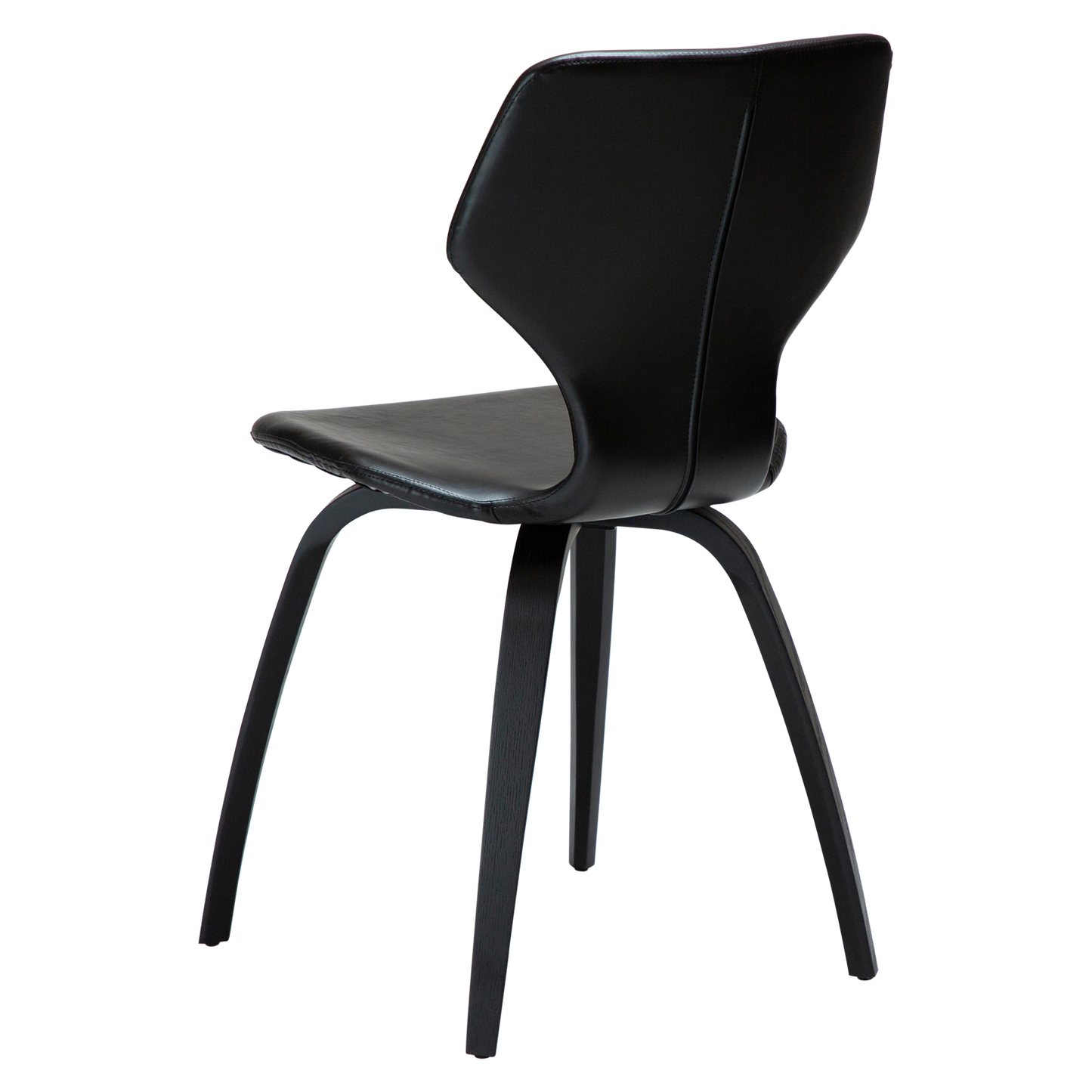 [var:Bezug=Vintage schwarzes Kunstleder mit schwarz gebeizten Eichenbeinen] S.I.T Stuhl