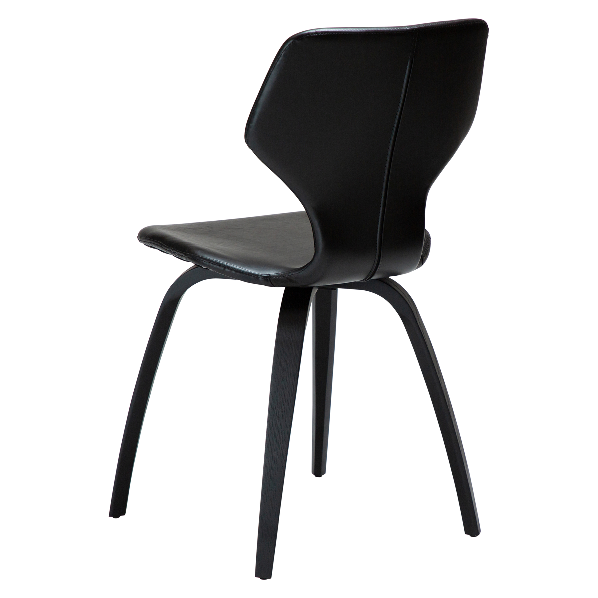 [var:Bezug=Vintage schwarzes Kunstleder mit schwarz gebeizten Eichenbeinen] S.I.T Stuhl