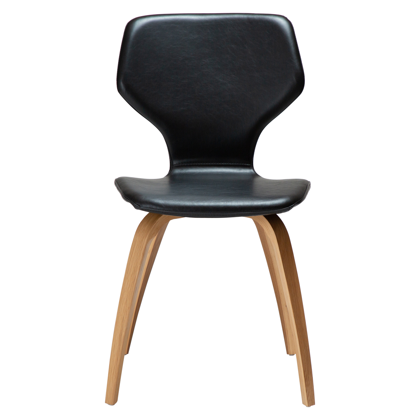 [var:Bezug=Vintage schwarzes Kunstleder mit Eichenfurnierbeinen] S.I.T Stuhl