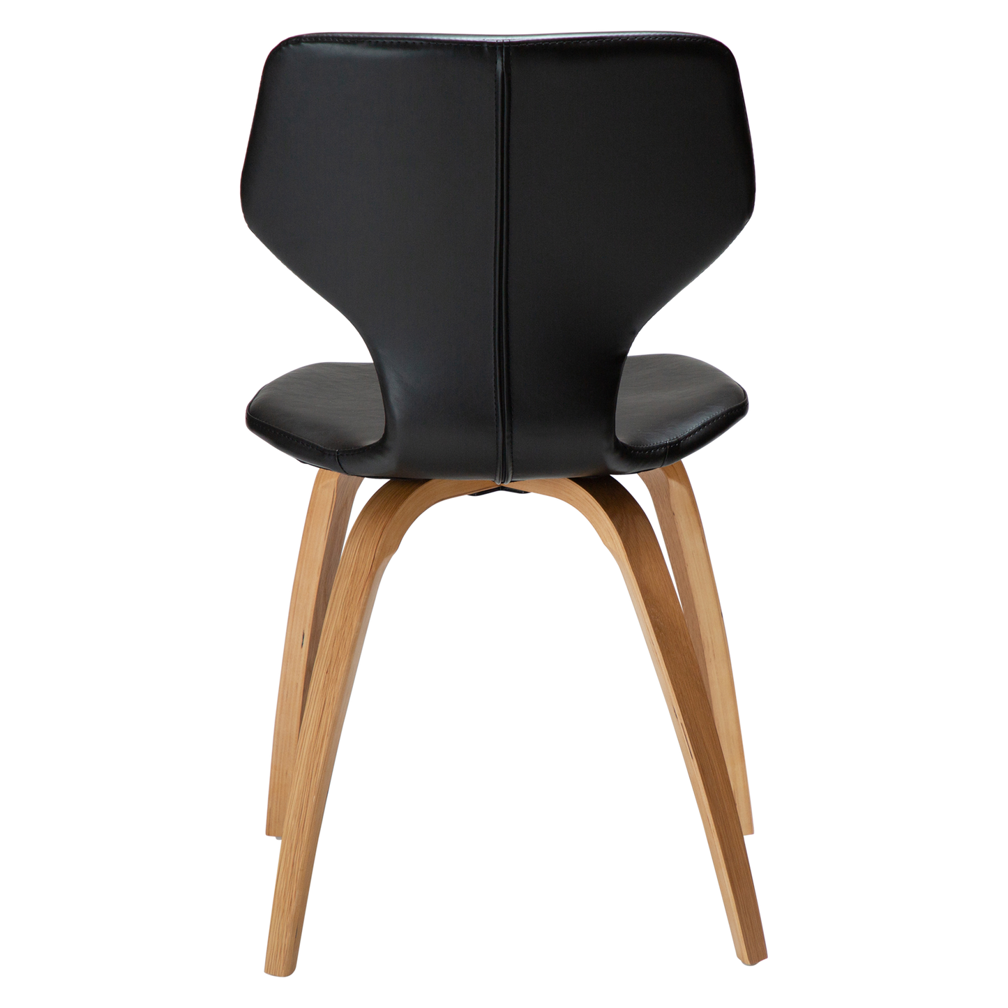 [var:Bezug=Vintage schwarzes Kunstleder mit Eichenfurnierbeinen] S.I.T Stuhl