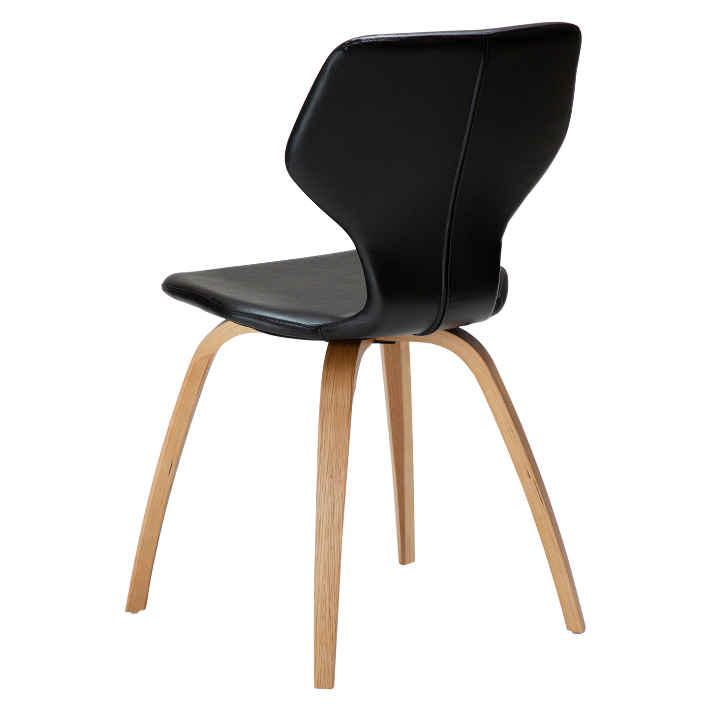 [var:Bezug=Vintage schwarzes Kunstleder mit Eichenfurnierbeinen] S.I.T Stuhl