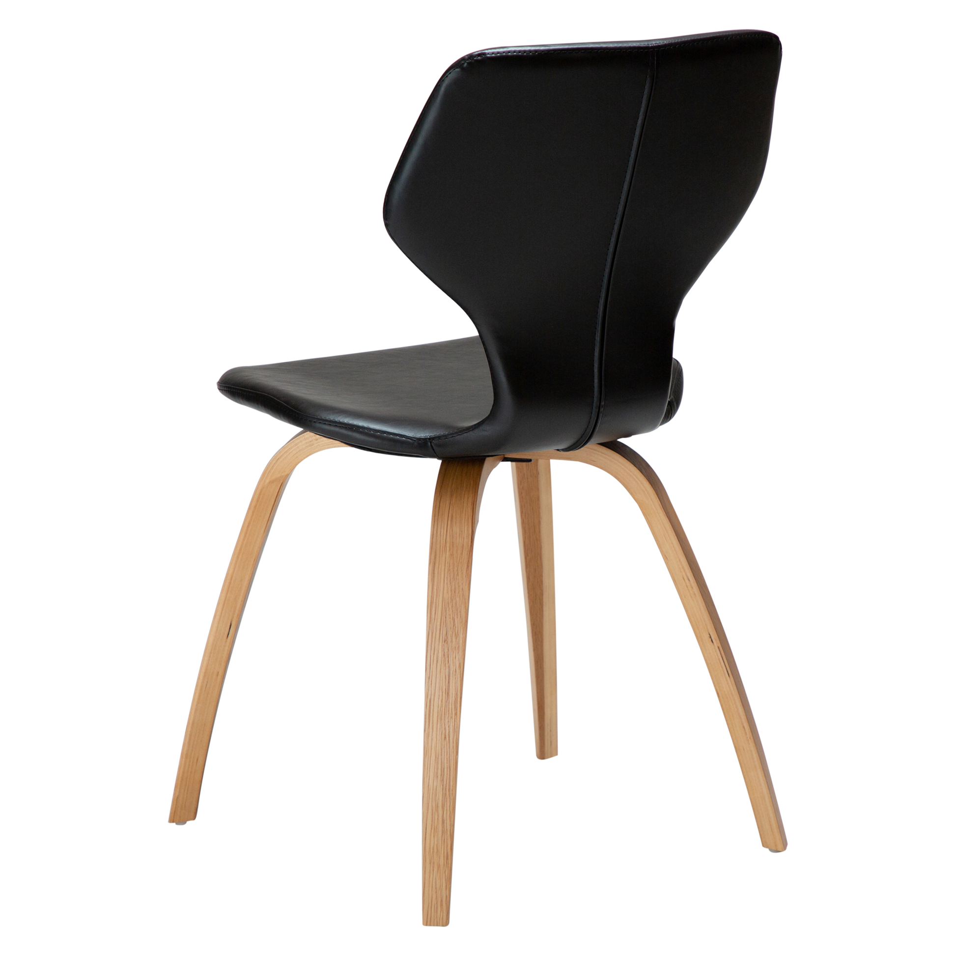 [var:Bezug=Vintage schwarzes Kunstleder mit Eichenfurnierbeinen] S.I.T Stuhl