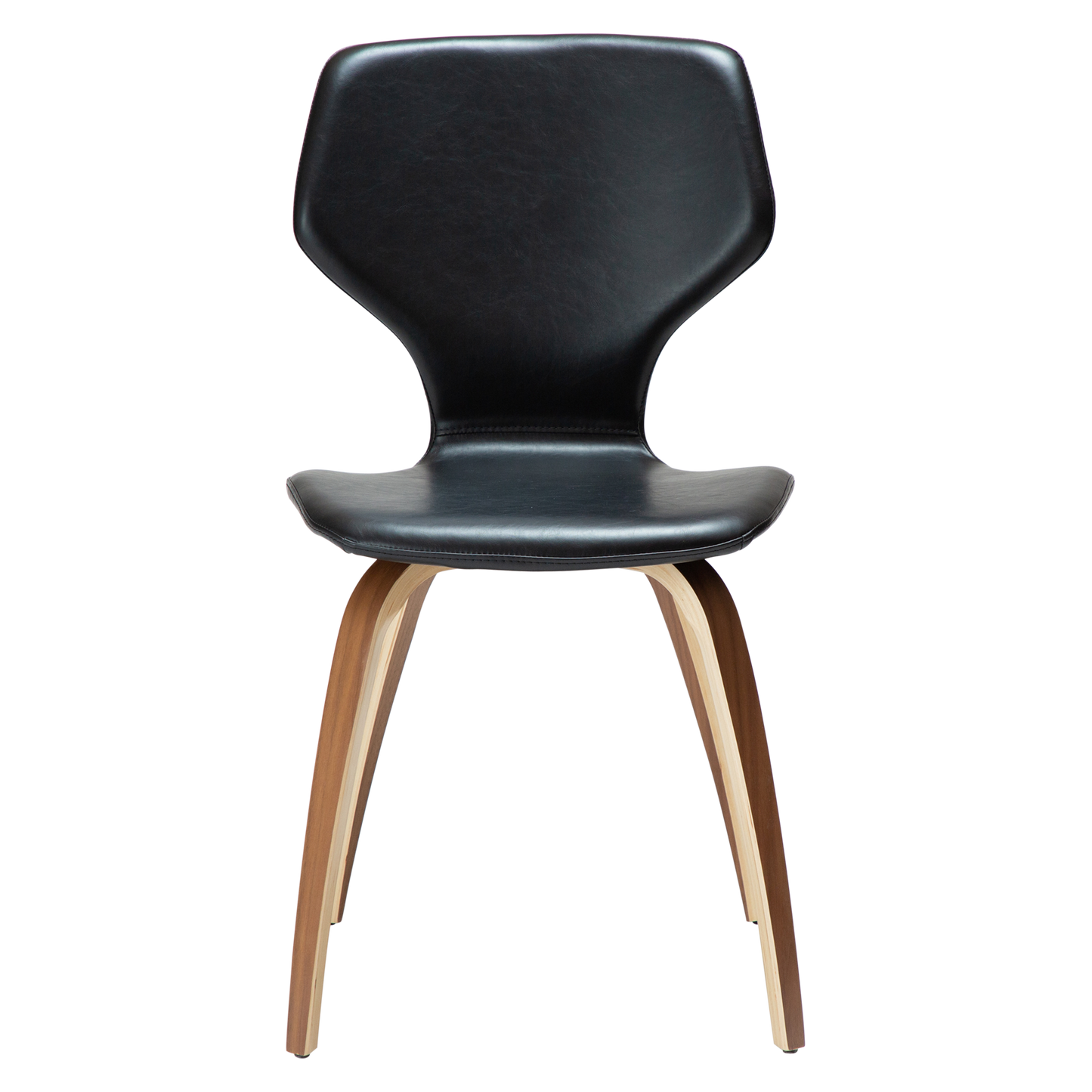 [var:Bezug=Vintage schwarzes Kunstleder mit Walnussbeinen] S.I.T Stuhl