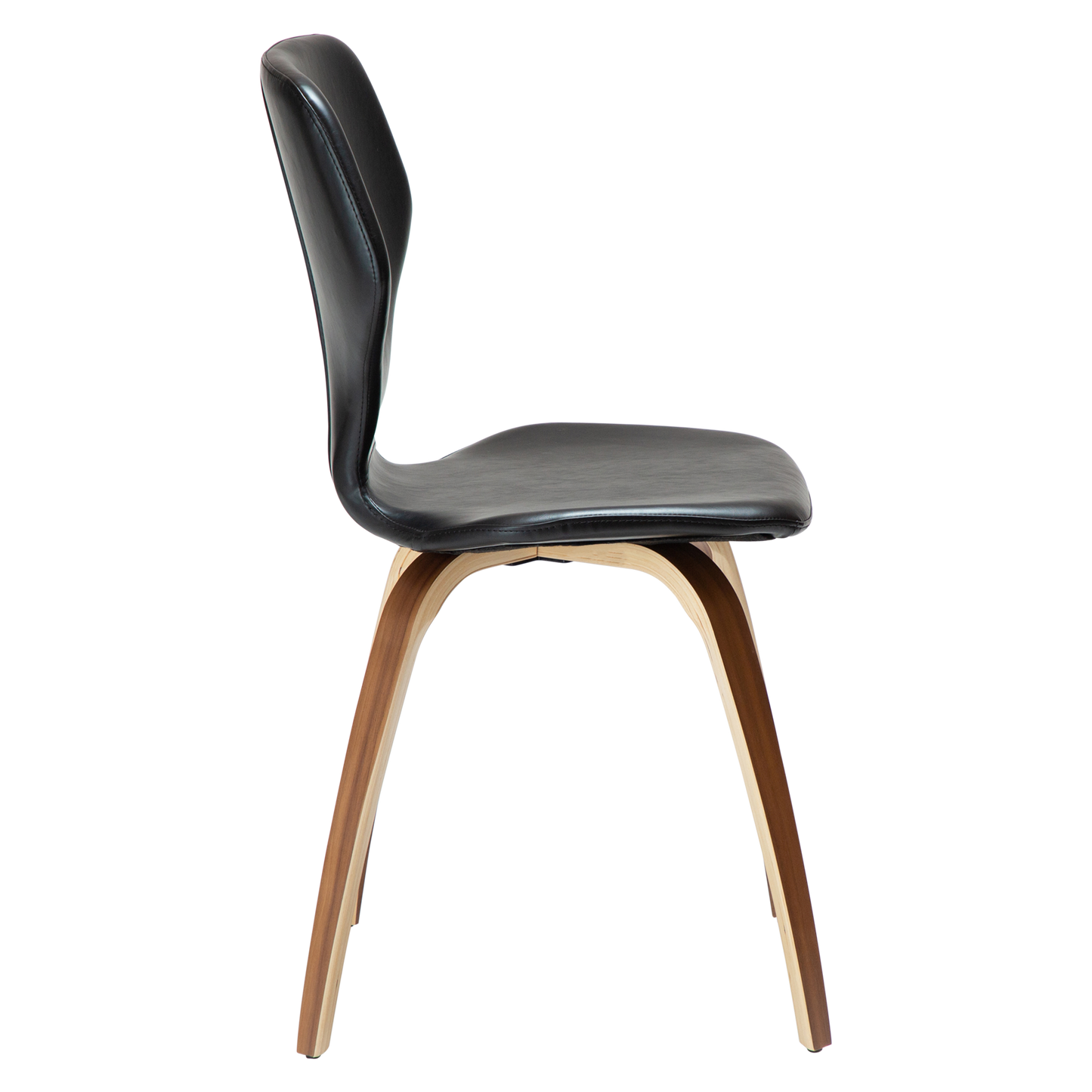 [var:Bezug=Vintage schwarzes Kunstleder mit Walnussbeinen] S.I.T Stuhl