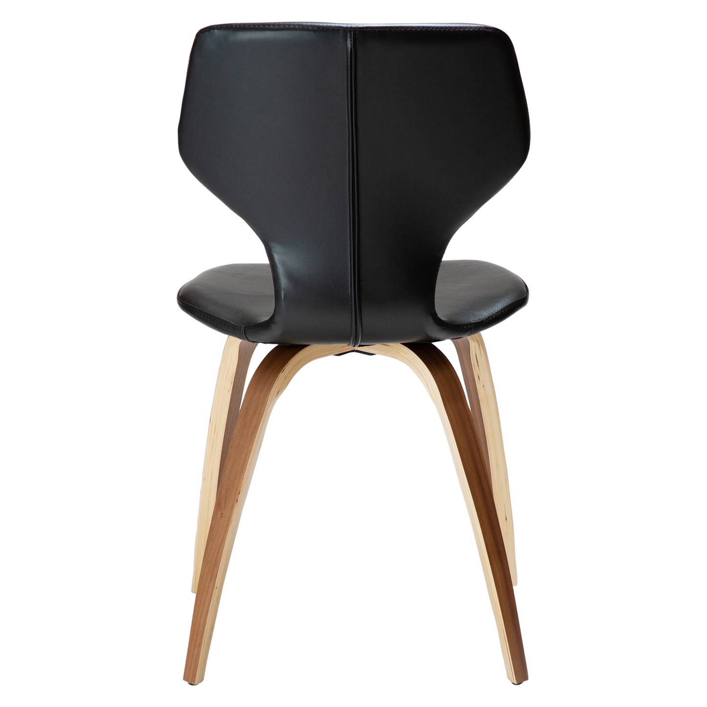[var:Bezug=Vintage schwarzes Kunstleder mit Walnussbeinen] S.I.T Stuhl