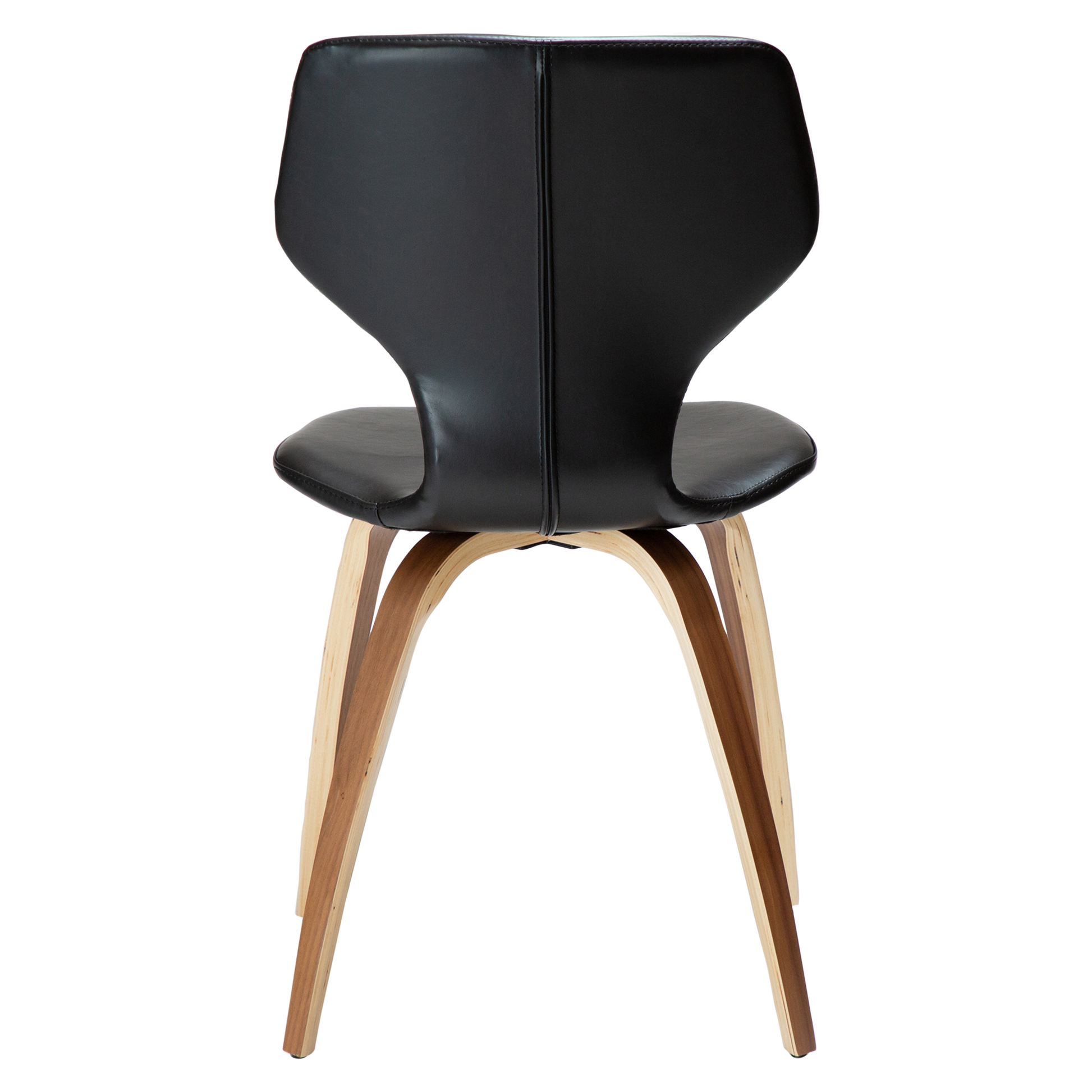 [var:Bezug=Vintage schwarzes Kunstleder mit Walnussbeinen] S.I.T Stuhl