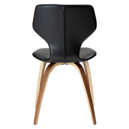 [var:Bezug=Vintage schwarzes Kunstleder mit Walnussbeinen] S.I.T Stuhl