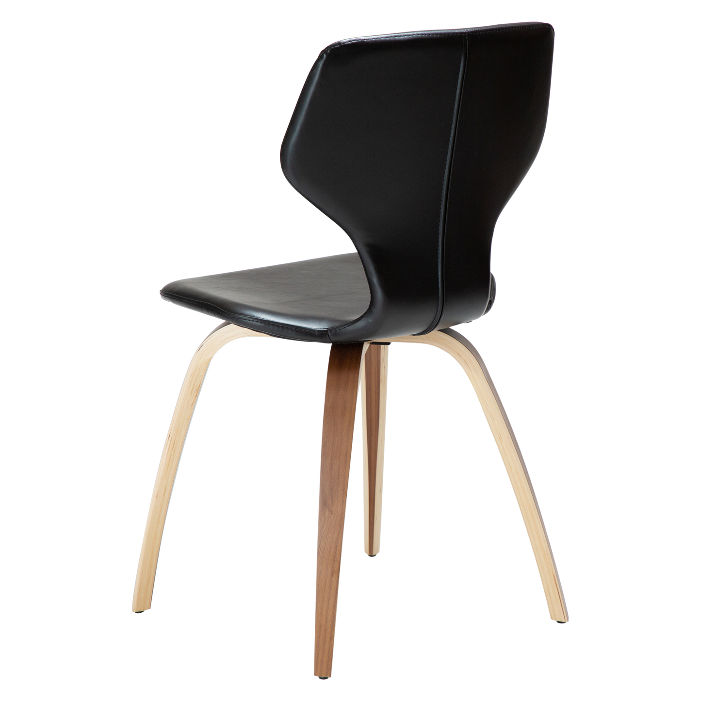 [var:Bezug=Vintage schwarzes Kunstleder mit Walnussbeinen] S.I.T Stuhl