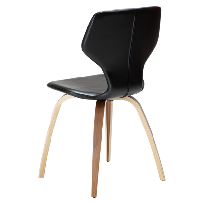 [var:Bezug=Vintage schwarzes Kunstleder mit Walnussbeinen] S.I.T Stuhl