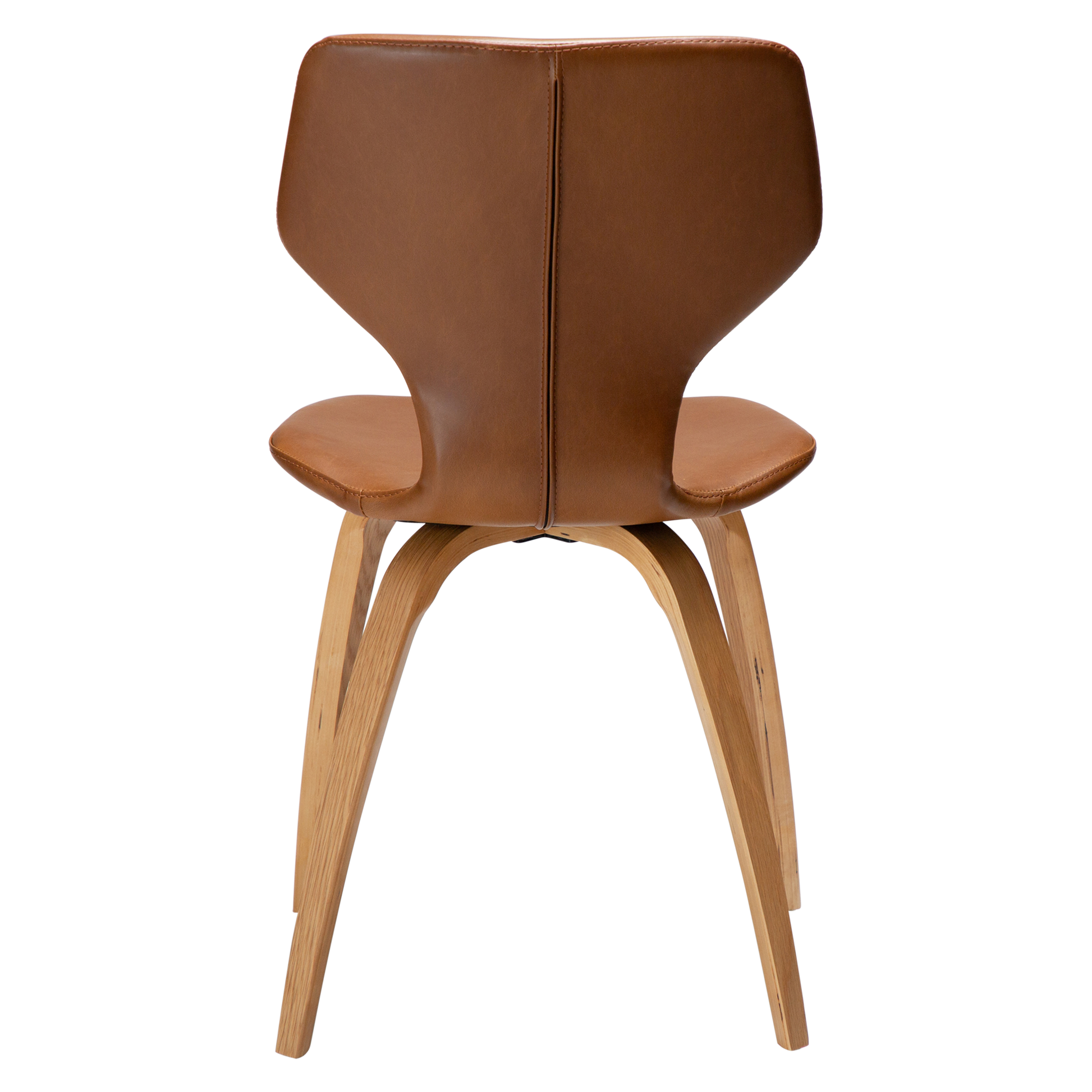 [var:Bezug=Vintage hellbraunes Kunstleder mit Eichenfurnierbeinen] S.I.T Stuhl