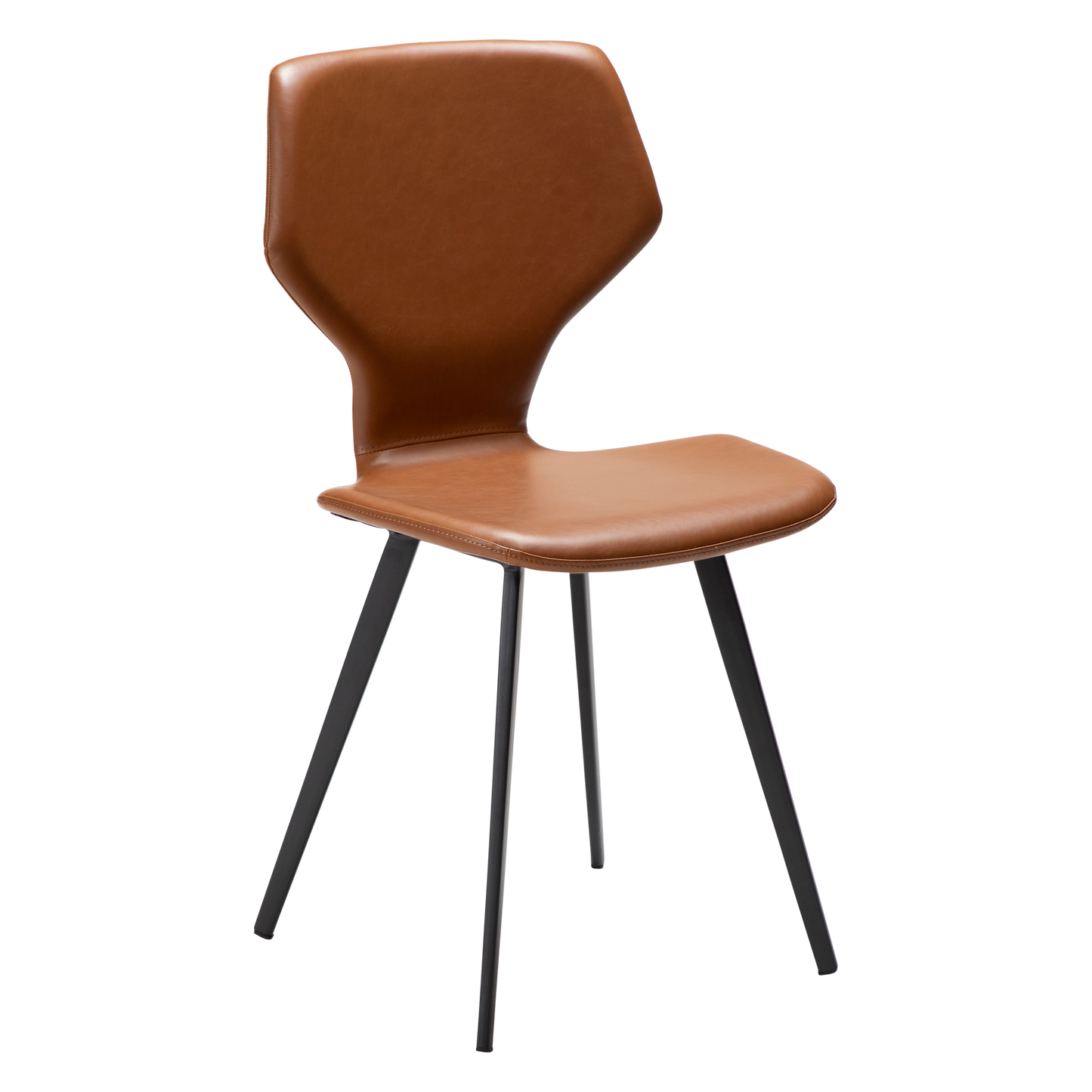 [var:Bezug=Vintage hellbraunes Kunstleder mit schwarzen Beinen] S.I.T Stuhl