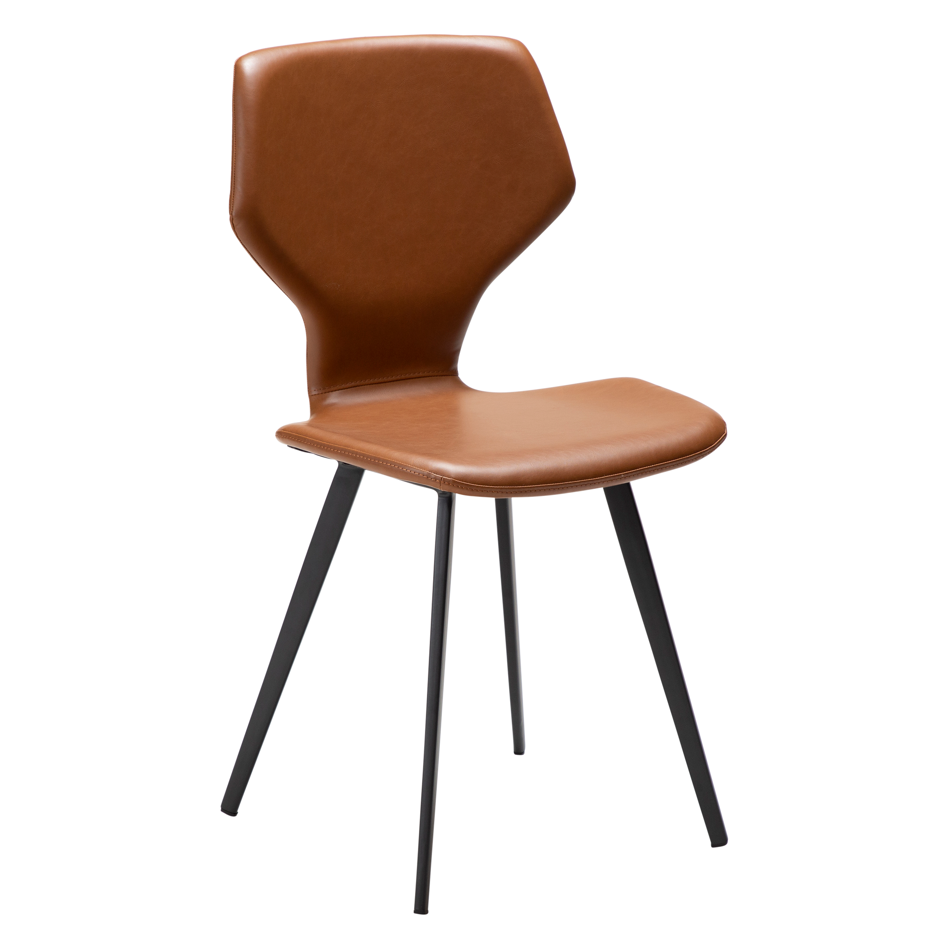 [var:Bezug=Vintage hellbraunes Kunstleder mit schwarzen Beinen] S.I.T Stuhl