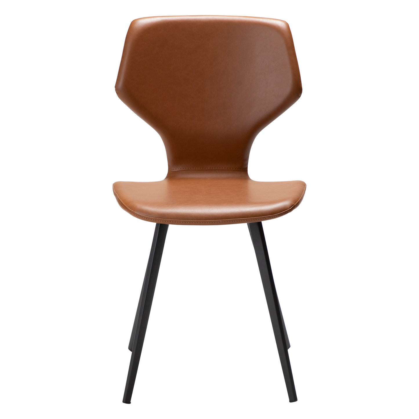 [var:Bezug=Vintage hellbraunes Kunstleder mit schwarzen Beinen] S.I.T Stuhl