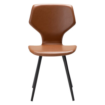 [var:Bezug=Vintage hellbraunes Kunstleder mit schwarzen Beinen] S.I.T Stuhl