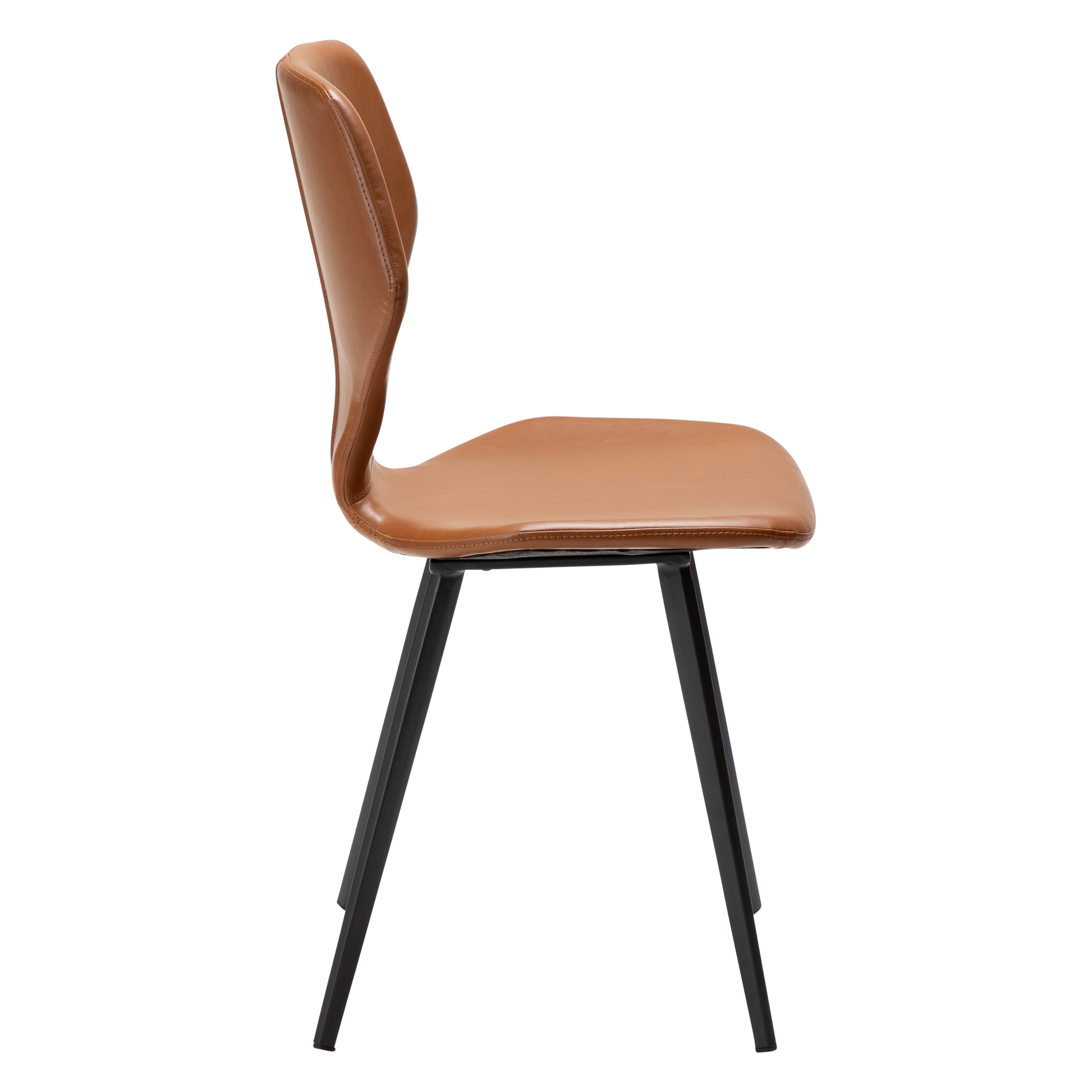 [var:Bezug=Vintage hellbraunes Kunstleder mit schwarzen Beinen] S.I.T Stuhl