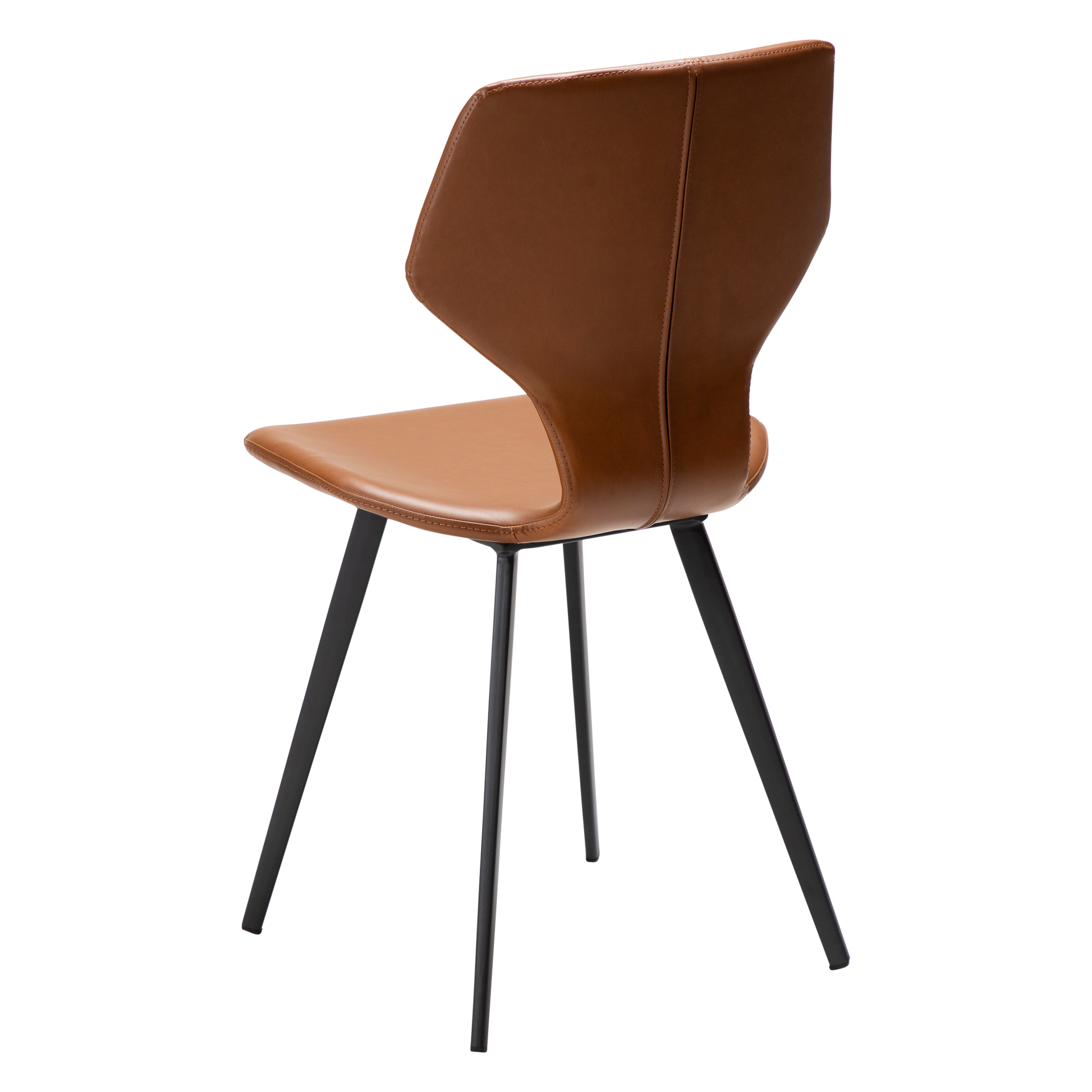 [var:Bezug=Vintage hellbraunes Kunstleder mit schwarzen Beinen] S.I.T Stuhl