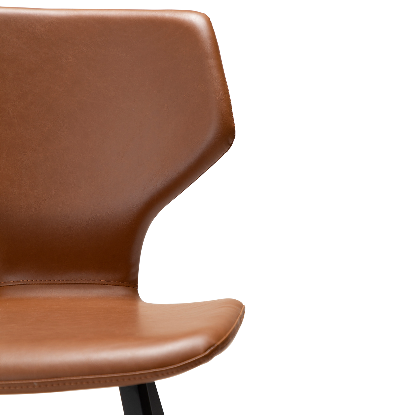 [var:Bezug=Vintage hellbraunes Kunstleder mit schwarzen Beinen] S.I.T Stuhl