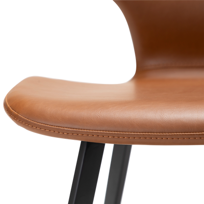 [var:Bezug=Vintage hellbraunes Kunstleder mit schwarzen Beinen] S.I.T Stuhl