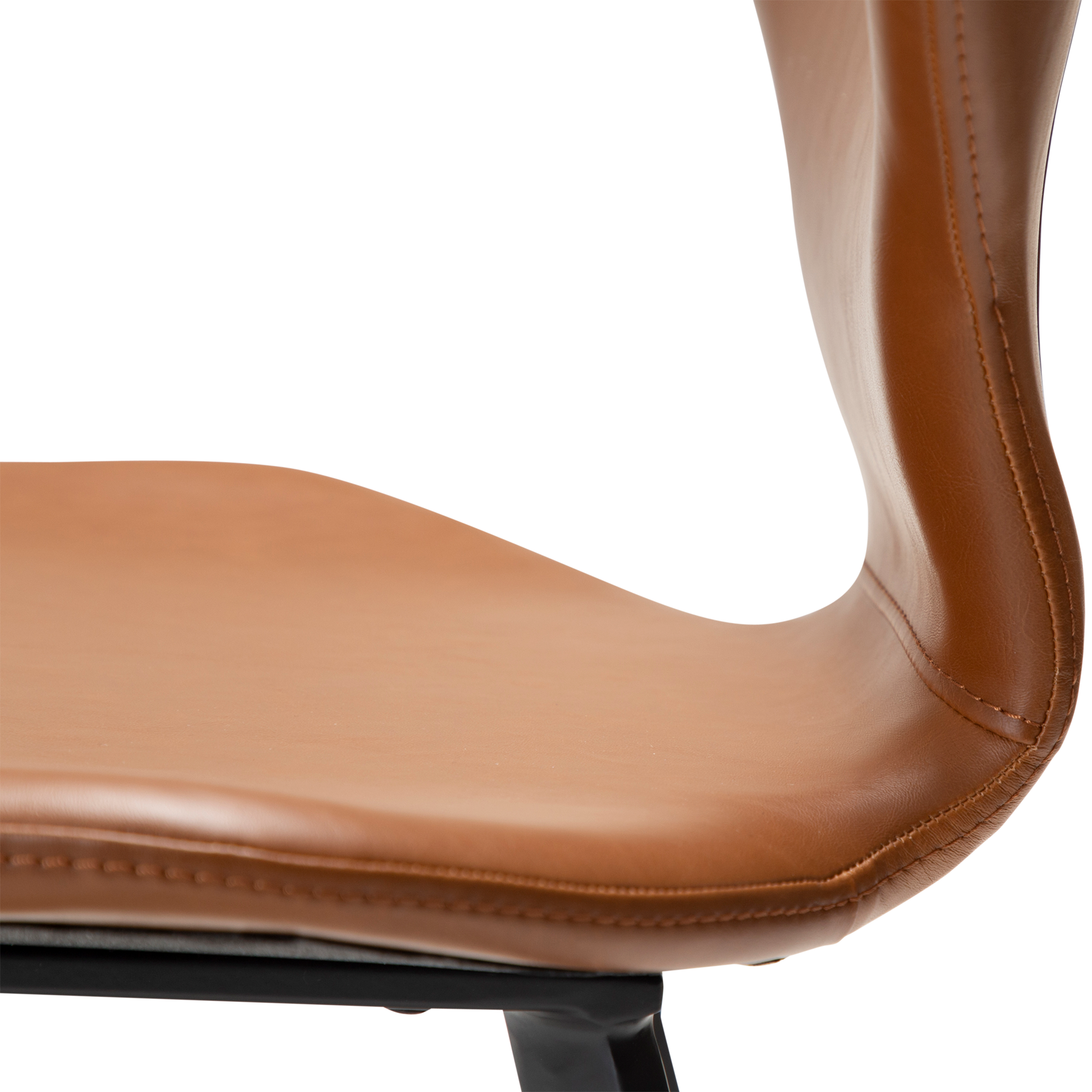 [var:Bezug=Vintage hellbraunes Kunstleder mit schwarzen Beinen] S.I.T Stuhl